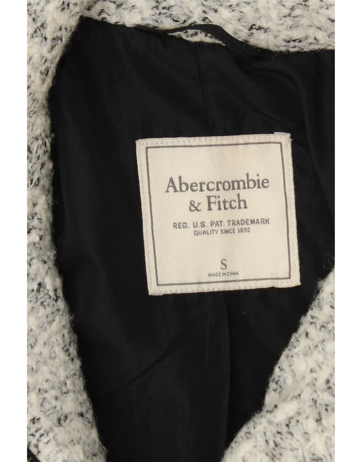 Sobretudo feminino grande Abercrombie & Fitch Reino Unido 10 lã manchada cinza pequena