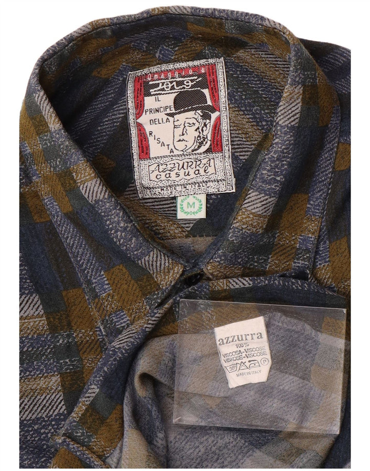 Camisa masculina de flanela AZZURRA média multicolorida xadrez viscose