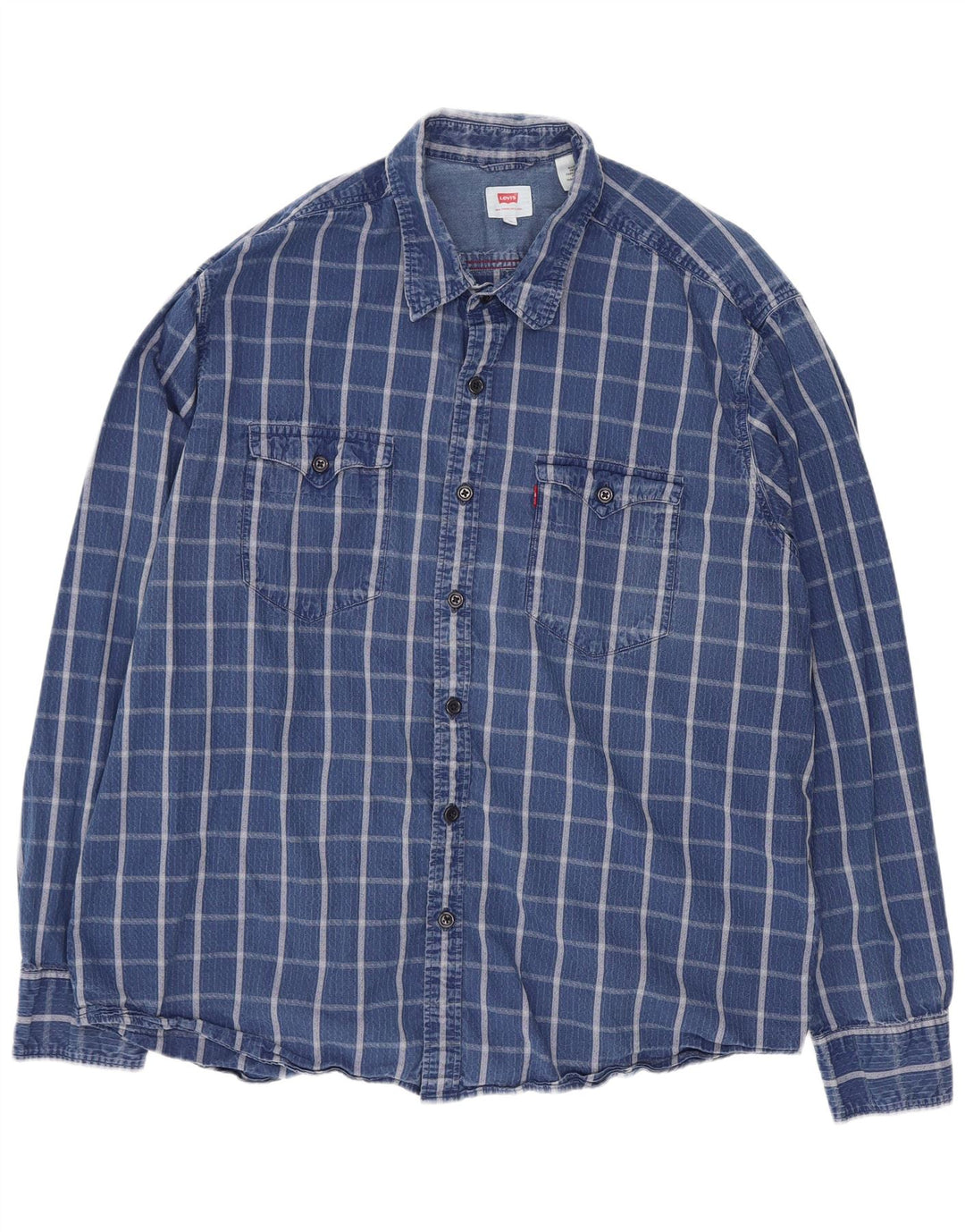 Camisa masculina Levi's XL azul xadrez algodão
