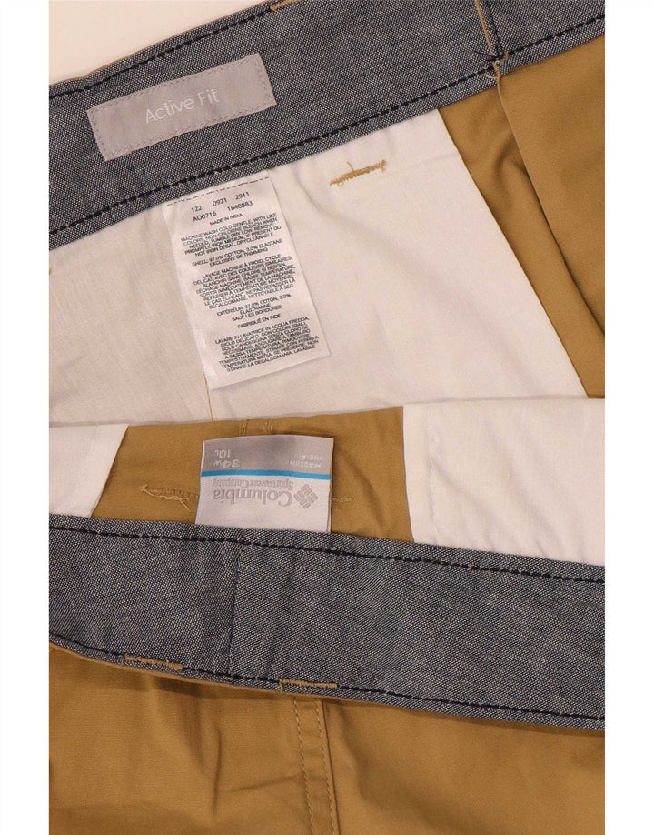 Columbia Mens Active Cargo Shorts W34 Grande Algodão Marrom