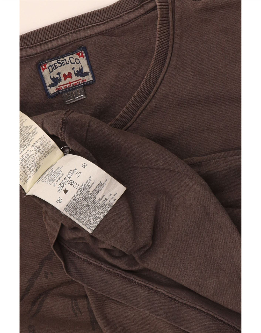 Diesel Camiseta masculina gráfica Top grande algodão cinza