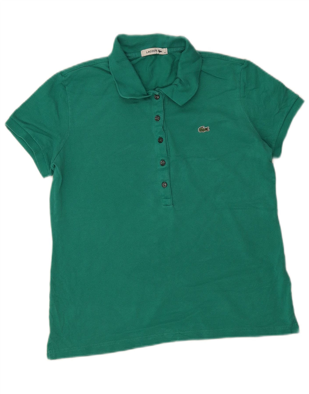 Camisa polo feminina Lacoste tamanho 40 algodão verde médio