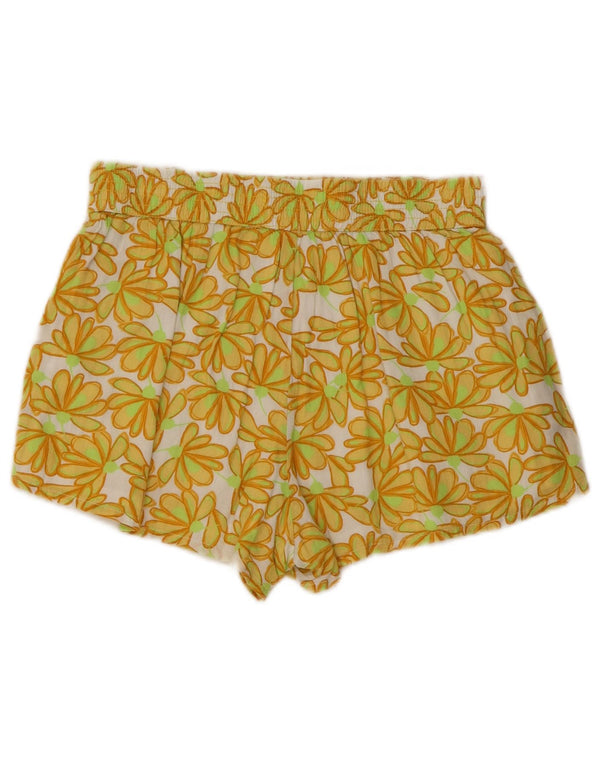 Calça feminina cintura alta Zara XS W26 algodão floral amarelo
