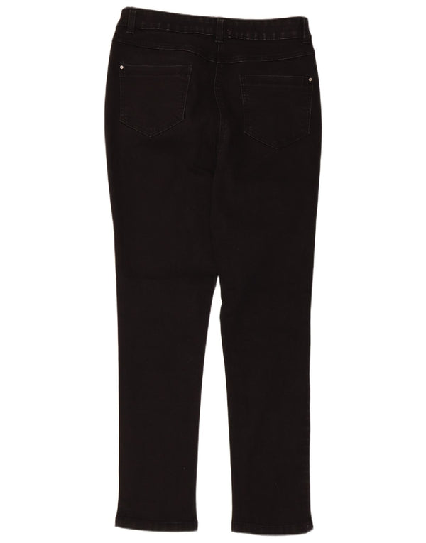 M&Co Jeans Slim Feminino UK 12 Médio W30 L27 Algodão Preto
