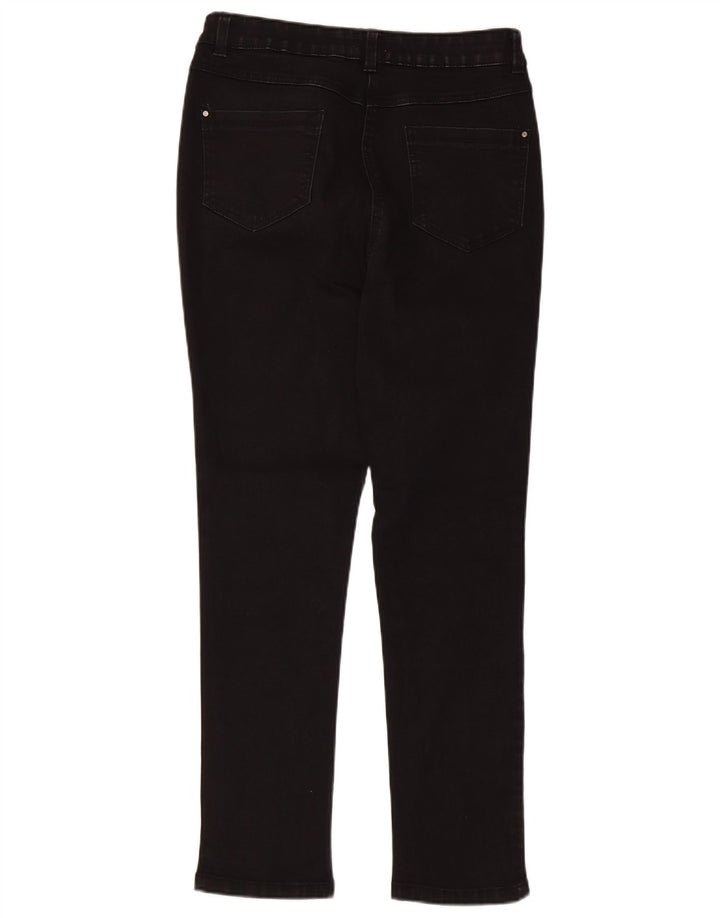 M&Co Jeans Slim Feminino UK 12 Médio W30 L27 Algodão Preto