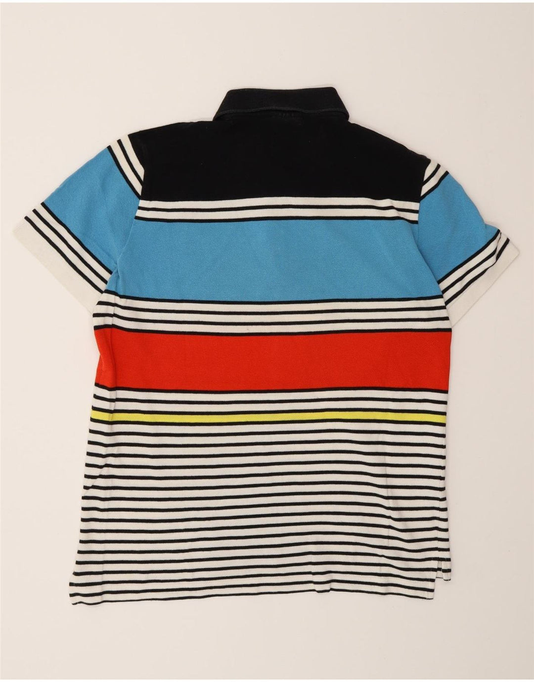 Camisa polo masculina Lacoste tamanho 5 grande algodão listrado multicolorido
