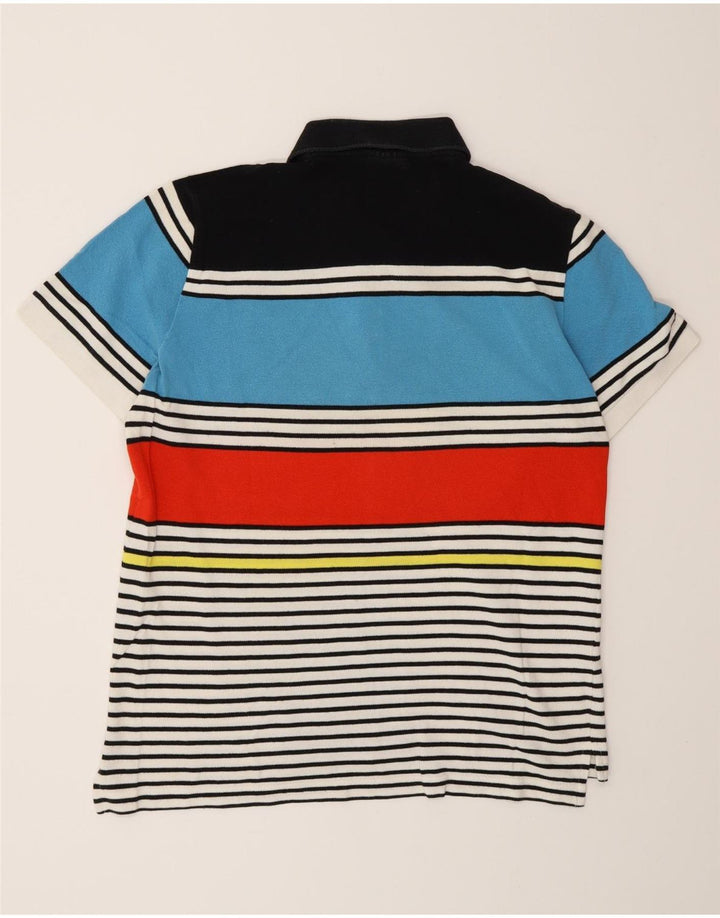 Camisa polo masculina Lacoste tamanho 5 grande algodão listrado multicolorido