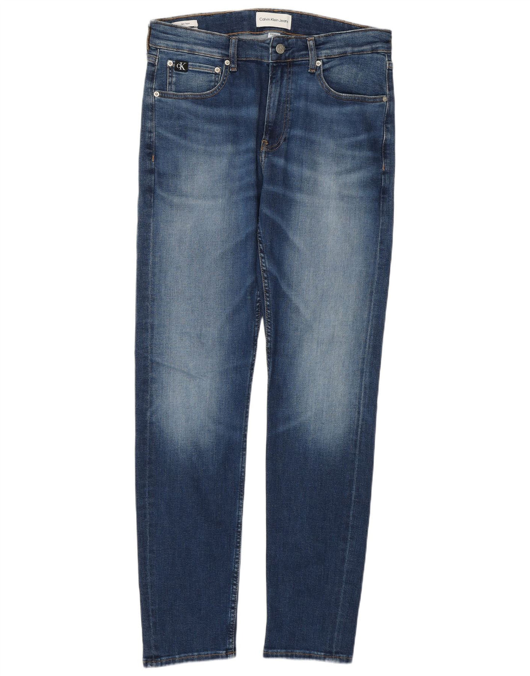 Calvin Klein Masculino Slim Tapered Jeans W32 L32 Azul Algodão