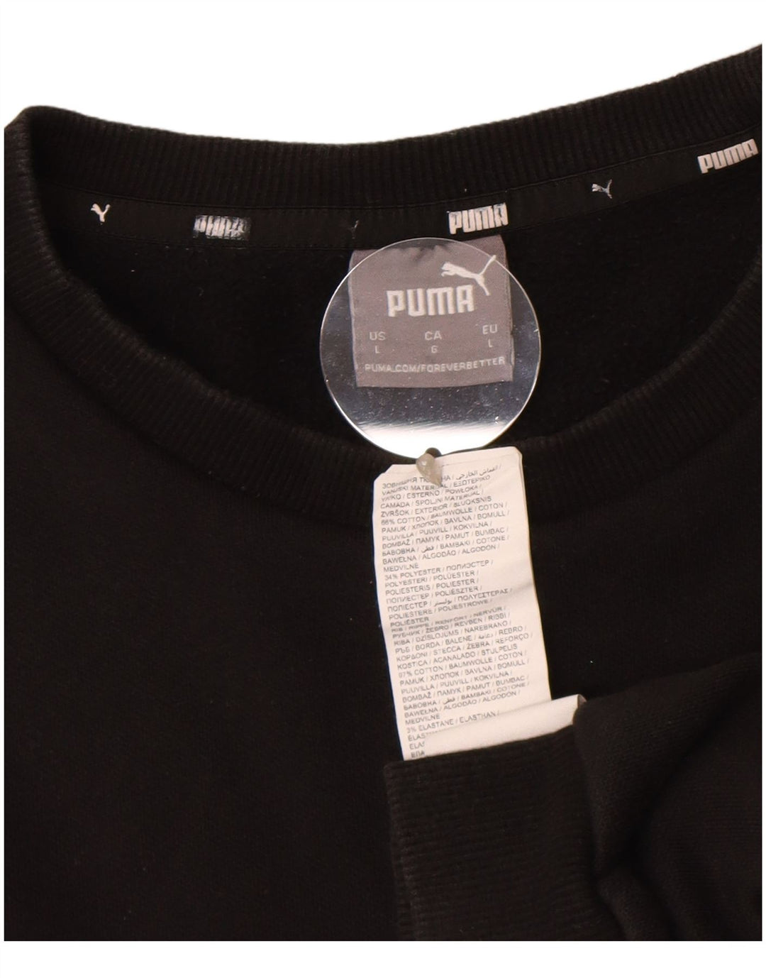 Puma moletom masculino jumper grande algodão preto
