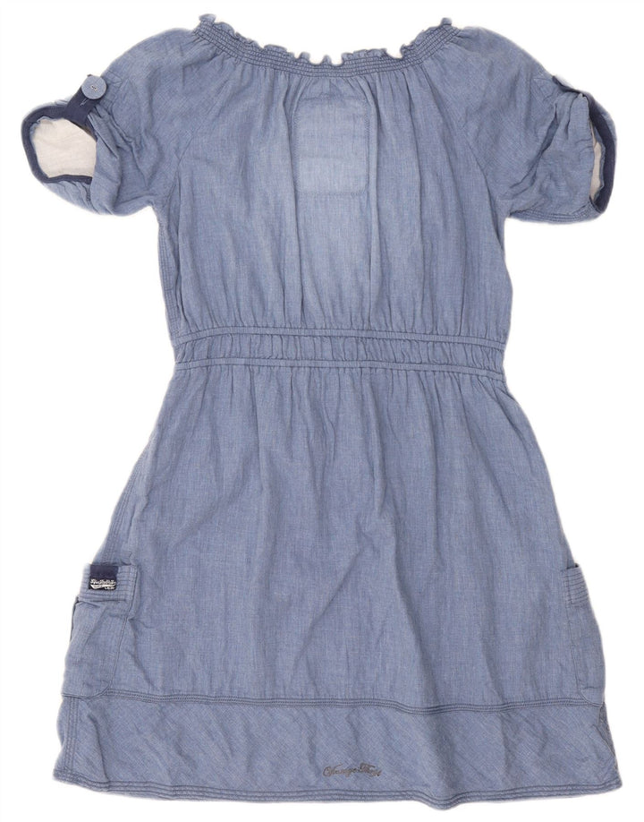 Vestido feminino Superdry A-Line UK 14 algodão azul médio