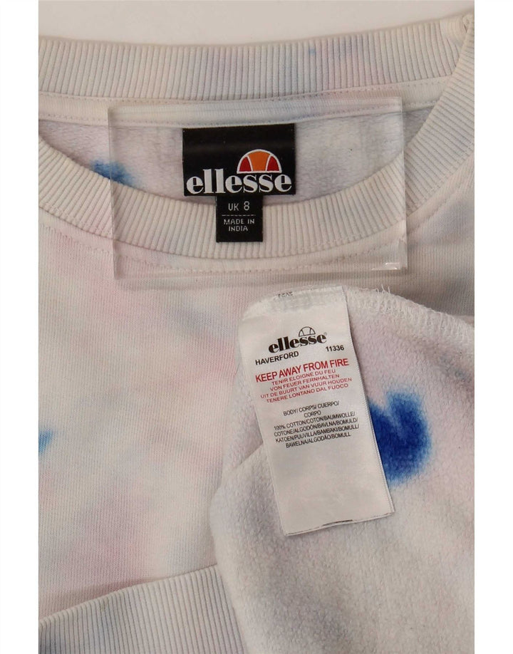 Suéter feminino Ellesse de grandes dimensões UK 8 pequeno tie-dye multicolorido