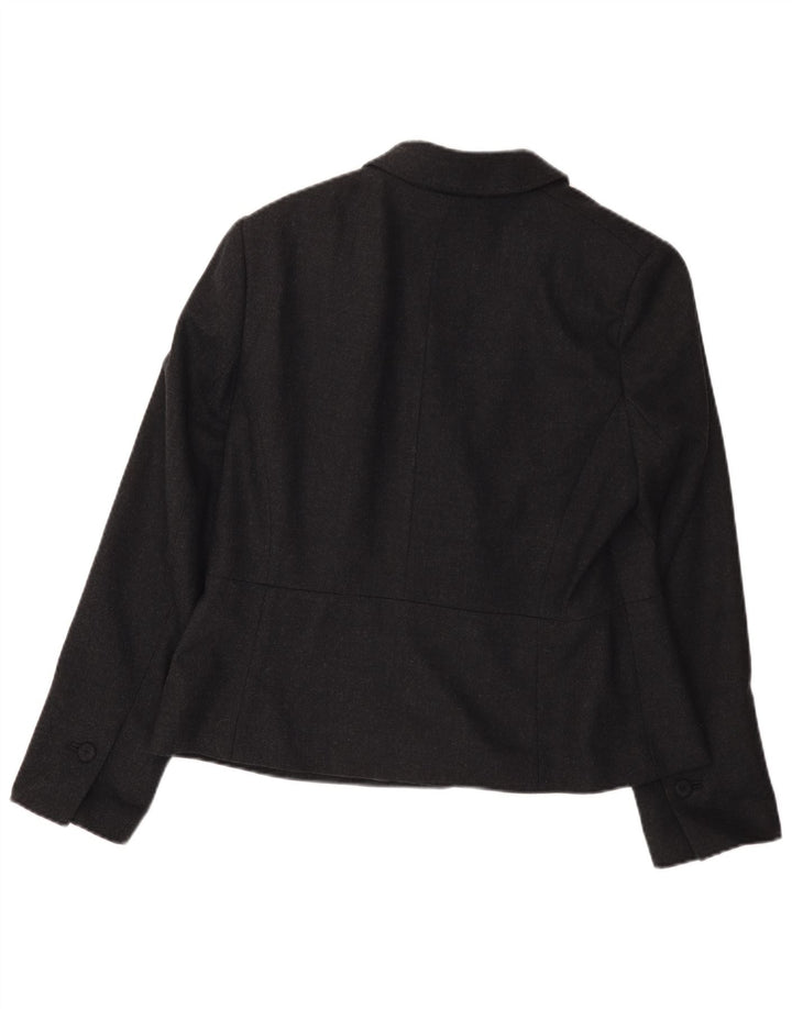 Jaqueta blazer feminina Laura Ashley com 1 botão Reino Unido 18 XL lã cinza