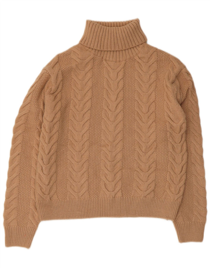 Suéter feminino MARKS & SPENCER com gola redonda Reino Unido 10 pequeno marrom