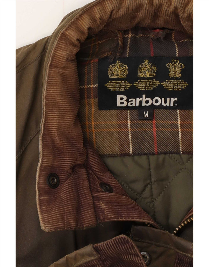 Jaqueta masculina de algodão encerado Barbour UK 38 médio cáqui