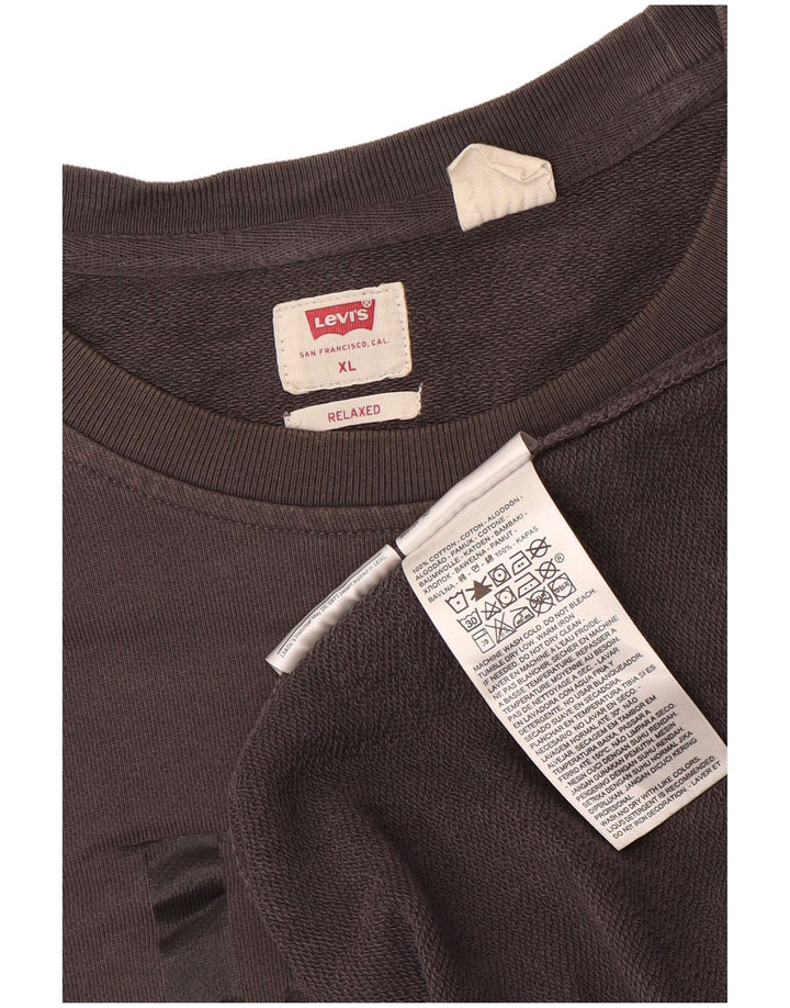 Levi's Mens Relaxed Graphic Moletom Jumper XL Cinza Algodão