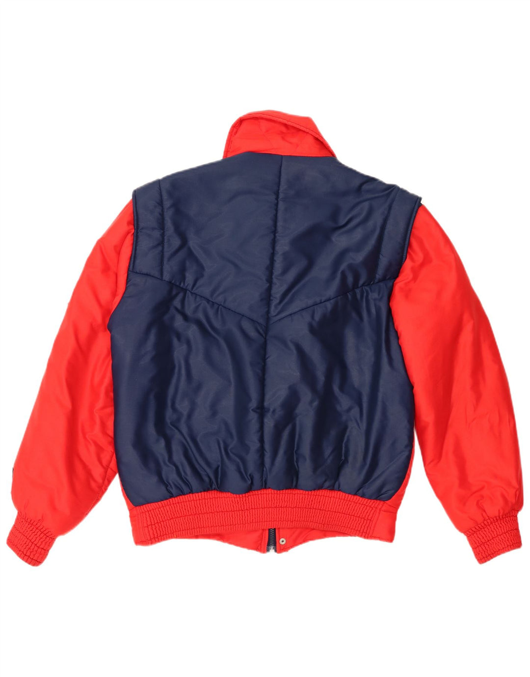 Jaqueta acolchoada masculina vintage IT 48 poliamida colorblock vermelho médio