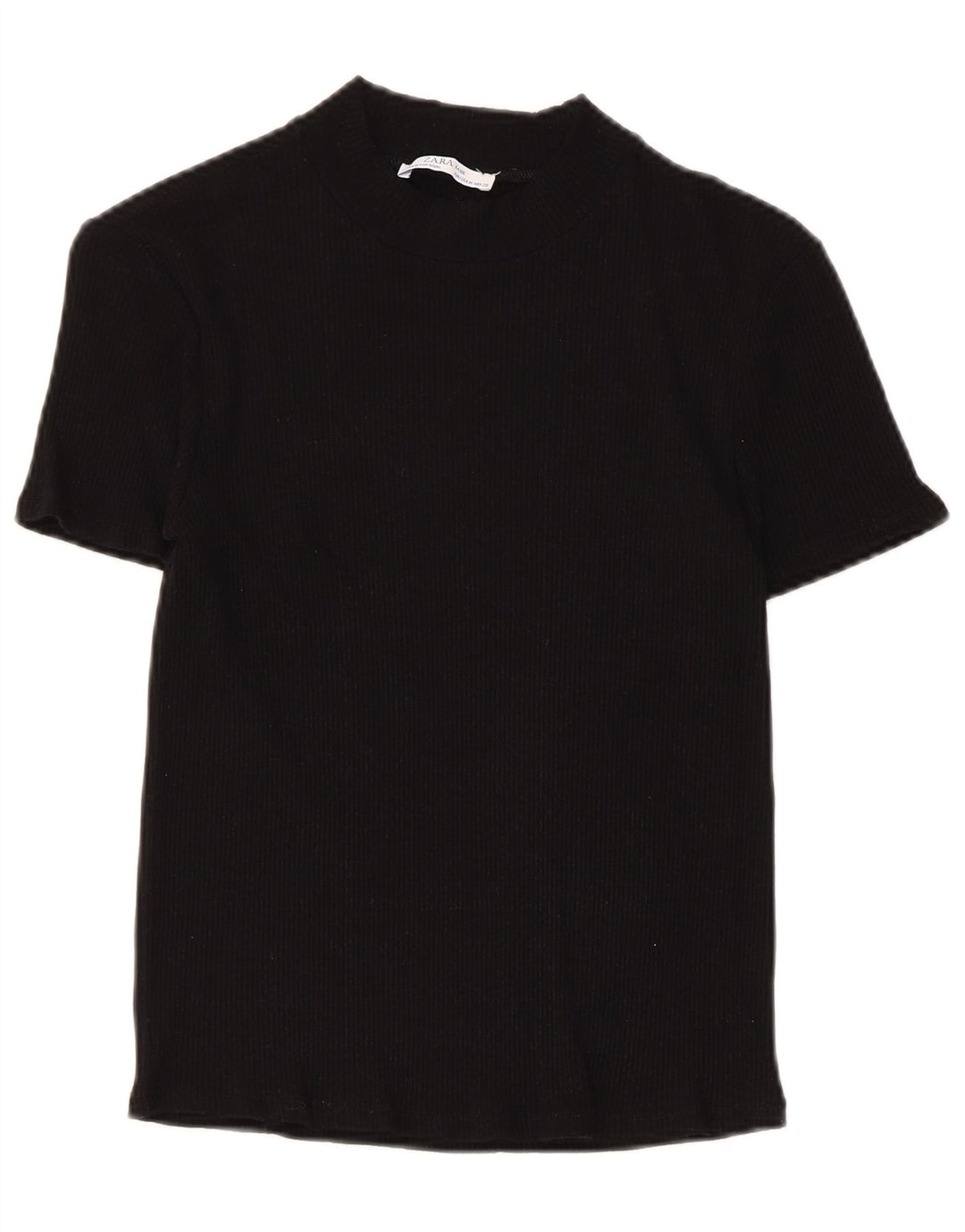 ZARA Top curto feminino UK 12 médio preto