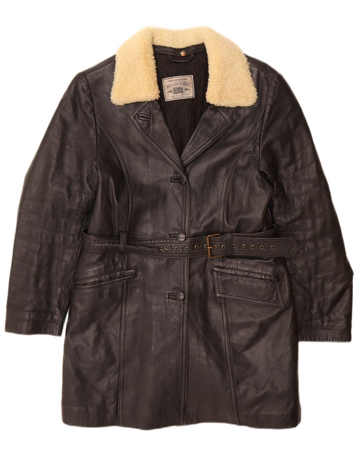 Sobretudo feminino vintage UK 10 pequeno preto