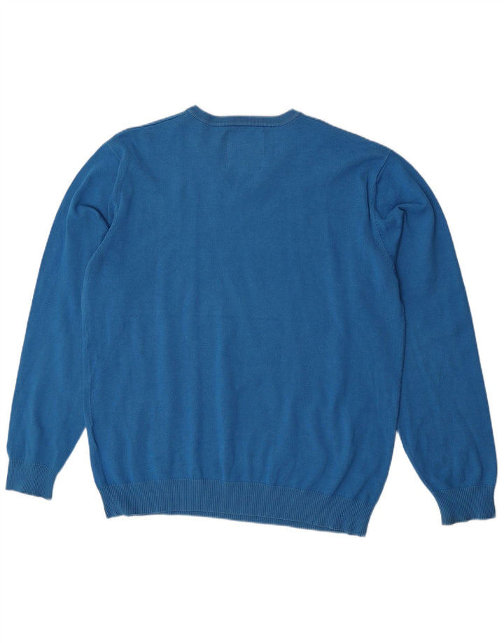 Suéter masculino Jack & Jones com decote em V 2XL azul acrílico