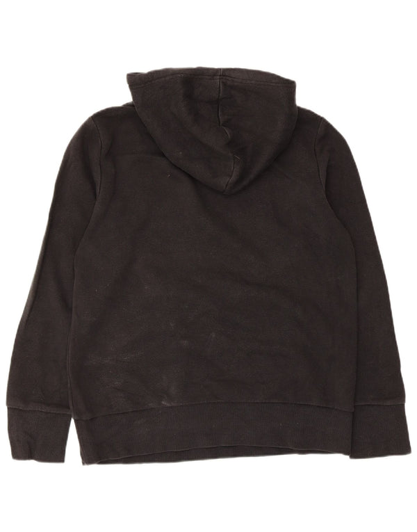 Adidas Womens Graphic Hoodie Jumper UK 12/14 Médio Preto