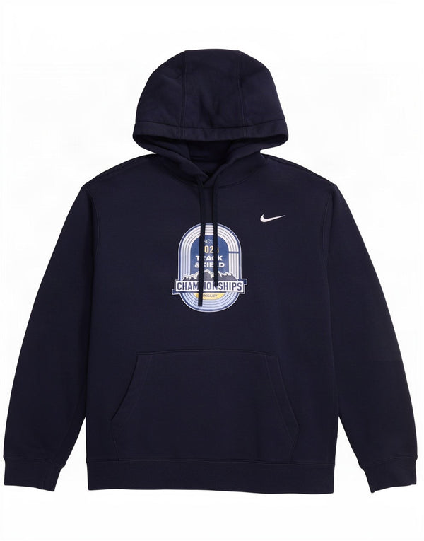 Moletom com capuz gráfico masculino Nike Track & Field 2XL algodão azul marinho