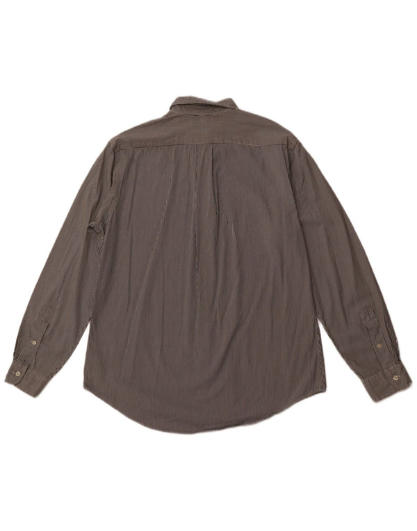 POLO RALPH LAUREN Camisa masculina de ajuste personalizado grande algodão listrado preto