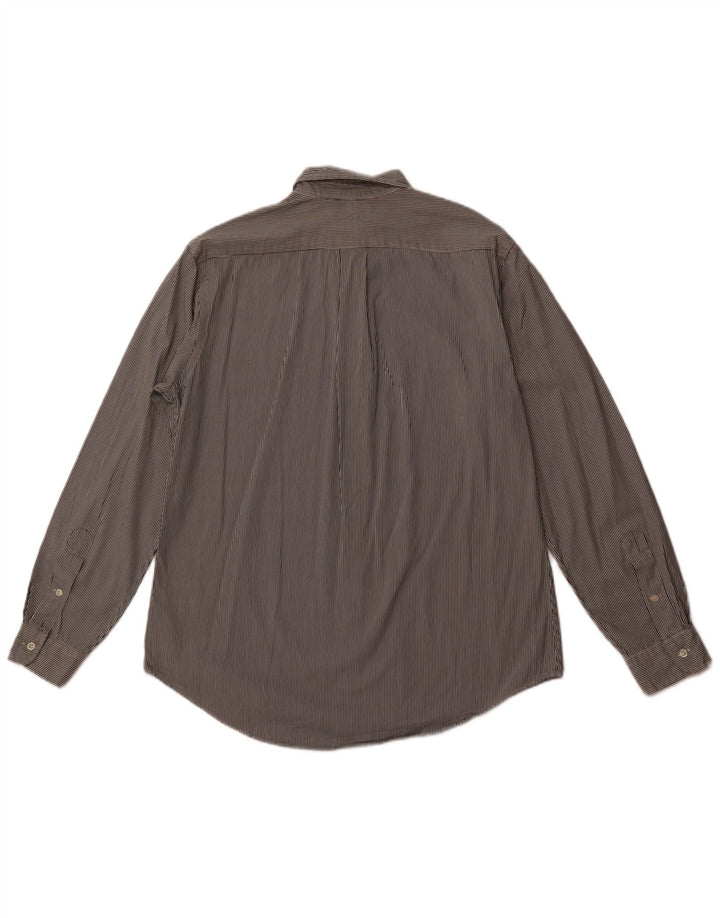 POLO RALPH LAUREN Camisa masculina de ajuste personalizado grande algodão listrado preto