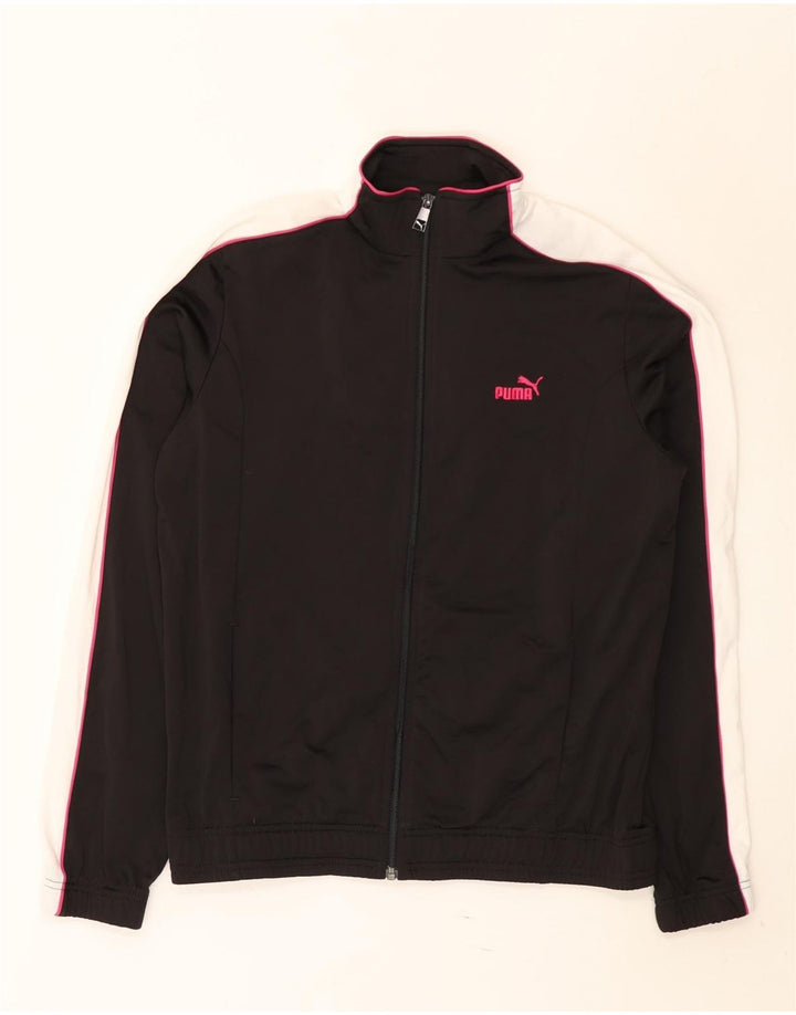 Puma Womens Tracksuit Top Jacket UK 16 Grande Poliéster Preto
