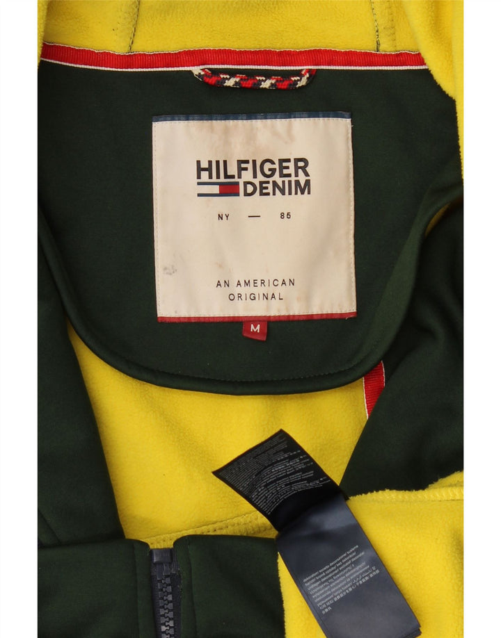 Tommy Hilfiger Suéter masculino com capuz e zíper verde médio poliéster