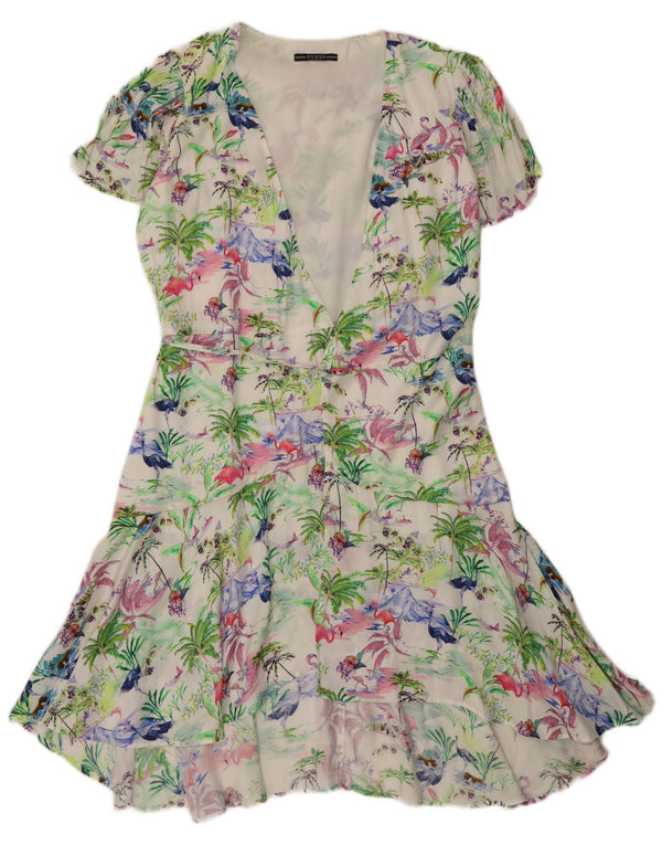 Guess Womens Wrap Dress UK 12 Médio Multicolorido Floral Havaiano
