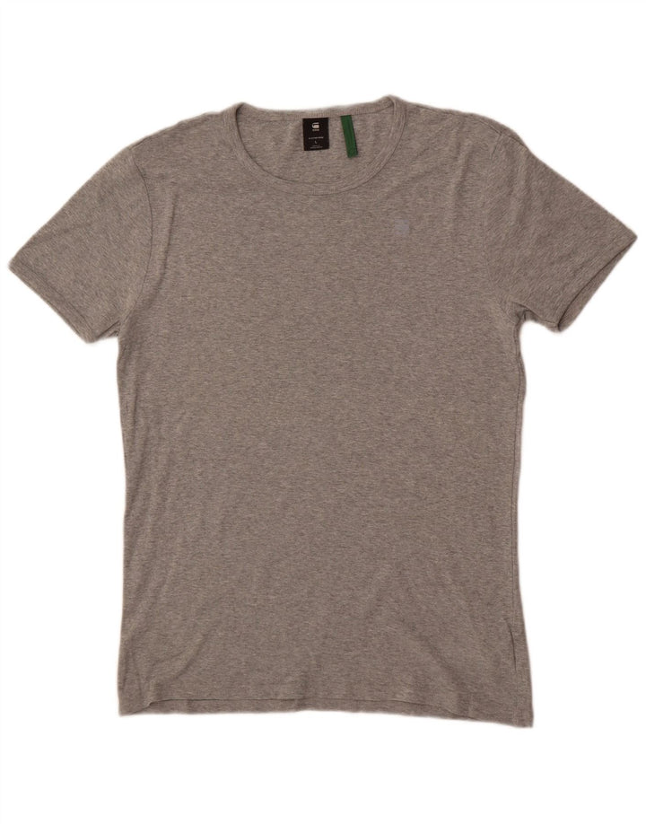 Camiseta masculina G-Star Top grande algodão manchado cinza