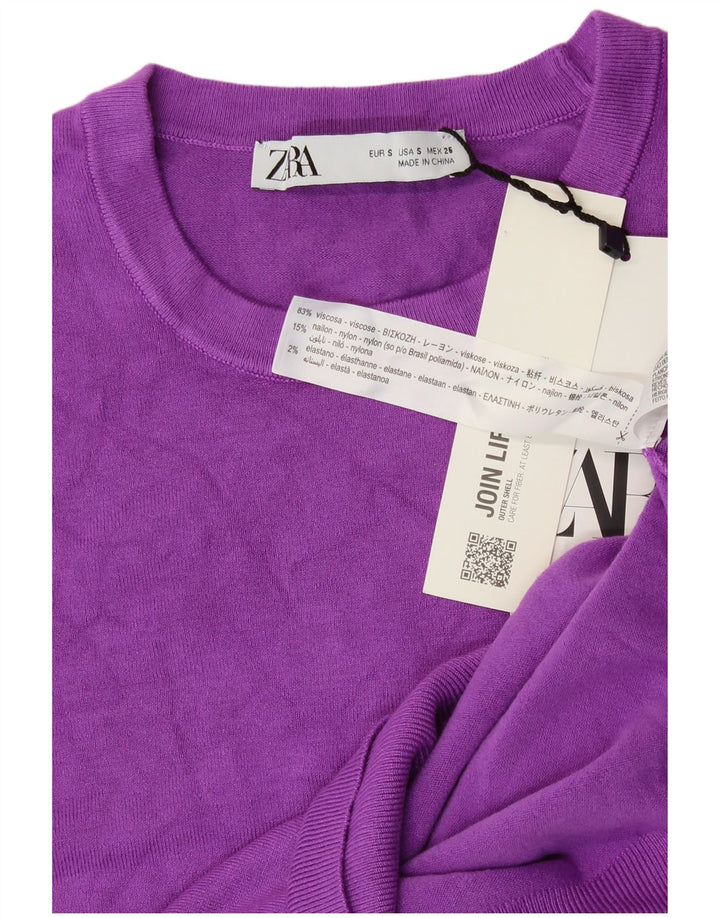 Zara Womens Vest Tank Top UK 10 Pequeno Roxo Viscose