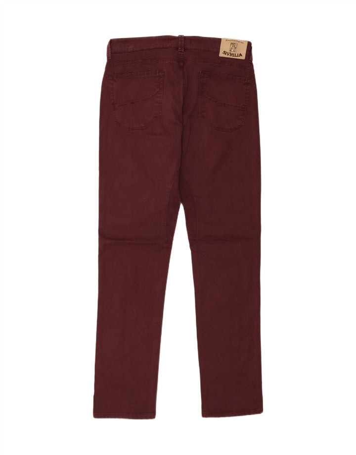 SIVIGLIA Mens Slim Jeans W36 L34 Burgundy Cotton Vintage SIVIGLIA and Second-Hand SIVIGLIA from Messina Hembry 