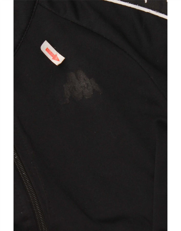Kappa Mens Graphic Tracksuit Top Jacket Pequeno Poliéster Preto