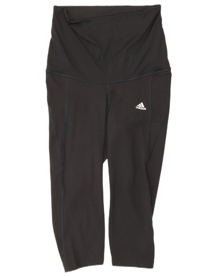 Adidas Womens Maternity Capri Leggings UK 12/14 Médio Preto Poliéster