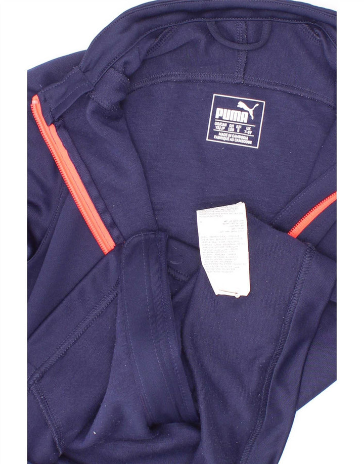 Casaco de treino feminino Puma 7-8 anos azul marinho poliéster