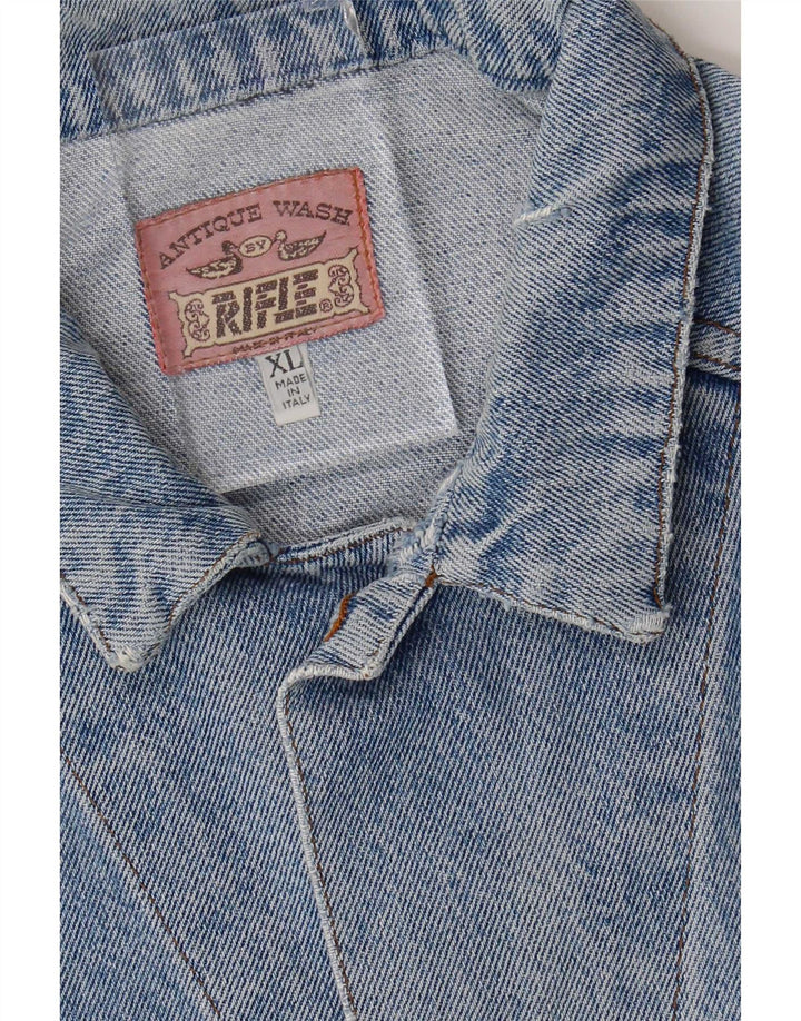 Jaqueta jeans masculina Rifle desgastada UK 42 XL azul