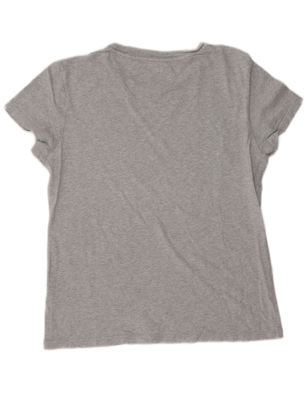 Tommy Hilfiger Camiseta feminina gráfica Top UK 14 Médio Cinza