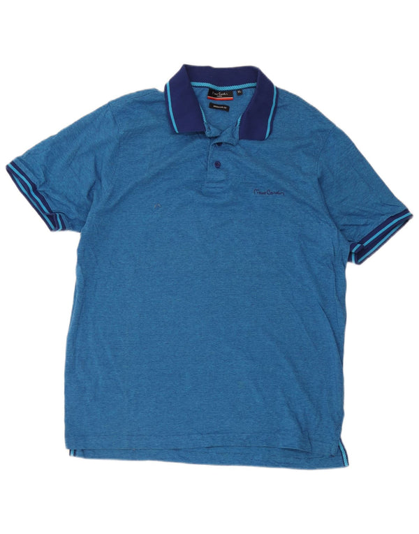 Camisa polo masculina Pierre Cardin Regular Fit XL algodão listrado azul