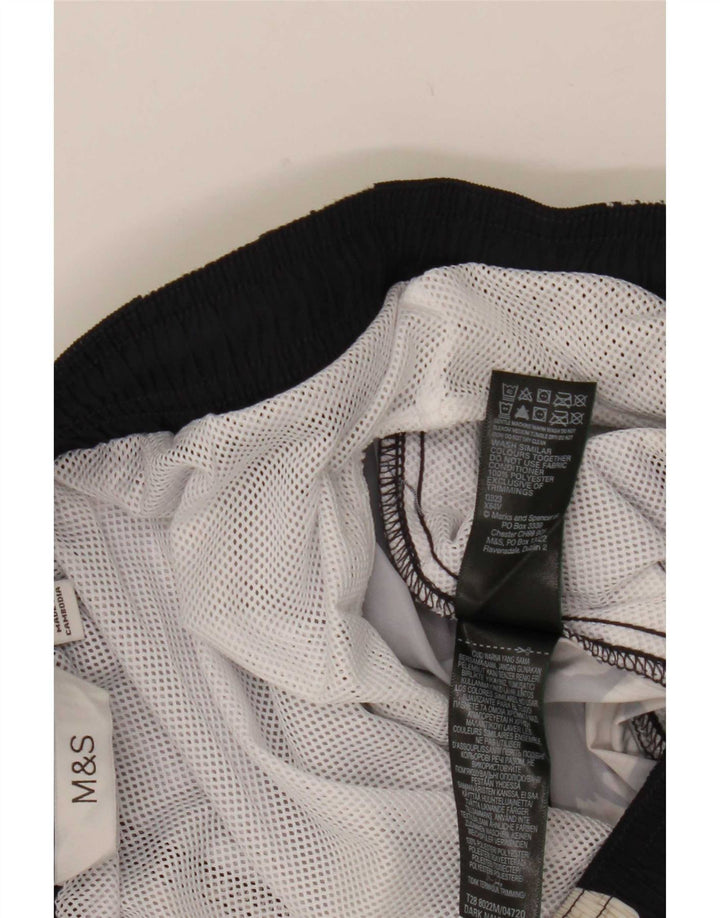 Shorts de natação masculino Marks & Spencer médio preto floral poliéster