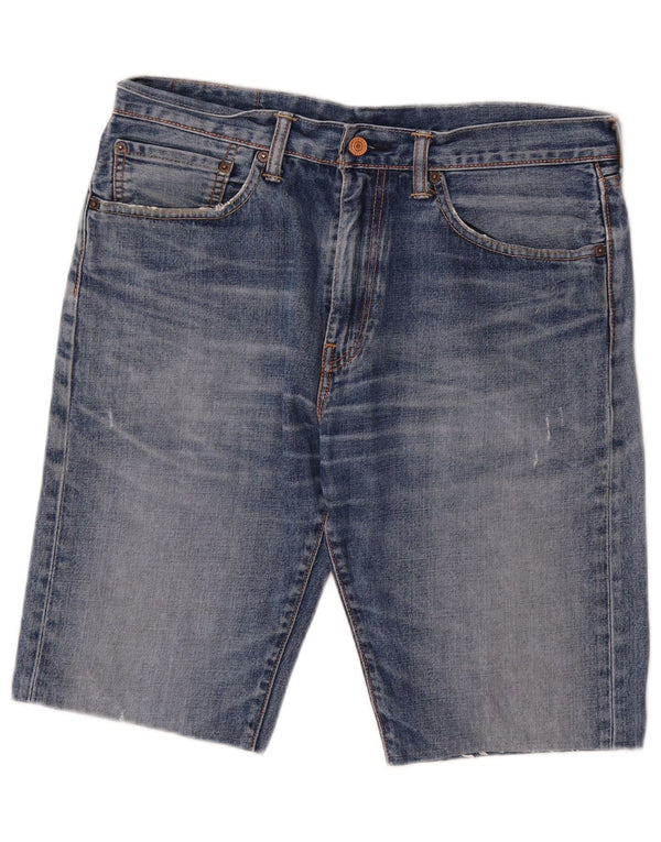 Shorts jeans masculinos Levi's desgastados W34 grande algodão azul