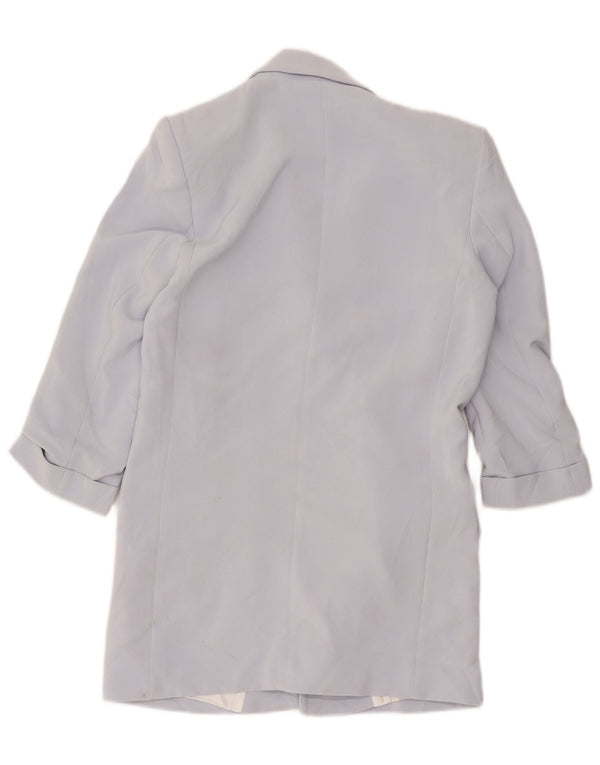 Zara Womens Open Loose Fit Blazer Jacket Reino Unido 6 XS Roxo Poliéster