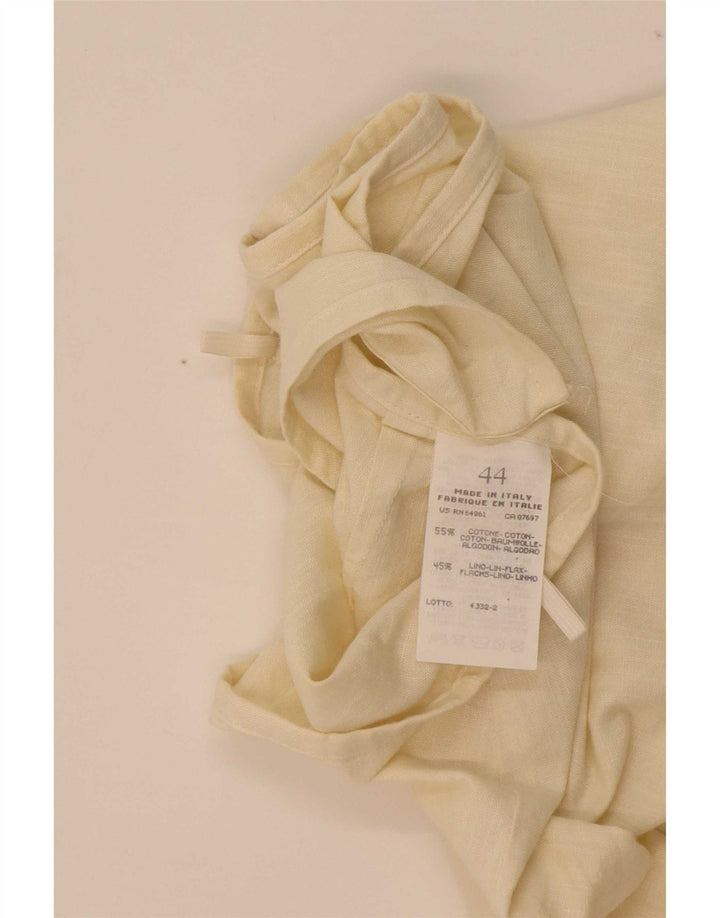 Mini saia wrap feminina Benetton IT 44 médio W28 algodão bege