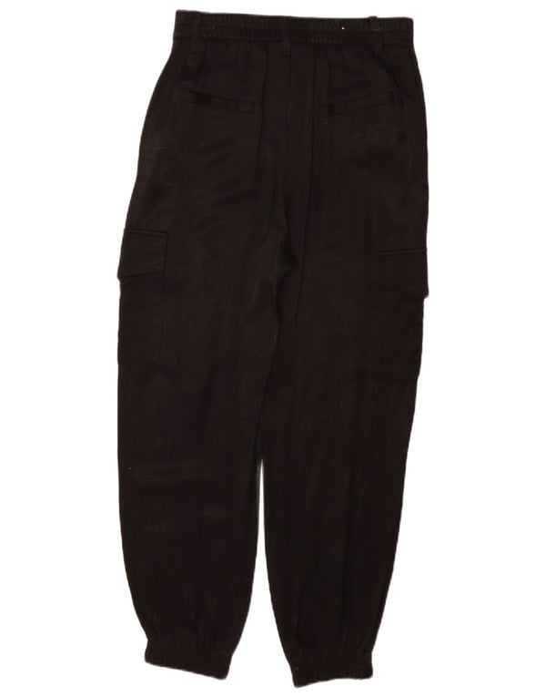 Calça jogger feminina Zara Cargo pequena W26 L28 preta