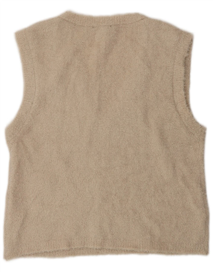 Zara Womens Vest Tank Top UK 14 Médio Bege Poliéster