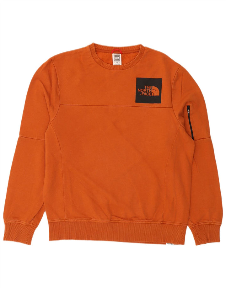Moletom masculino The North Face, moletom médio laranja algodão