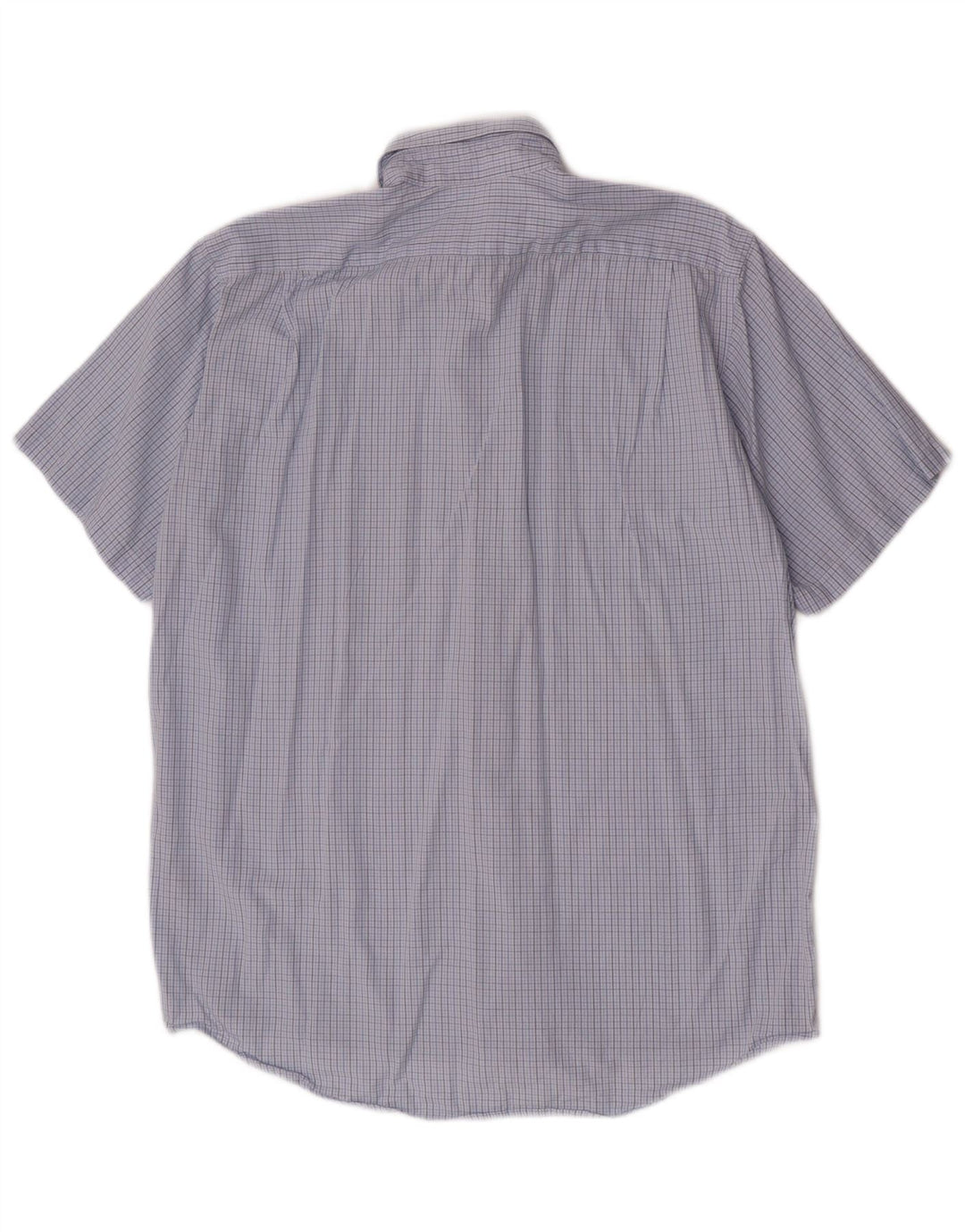 Camisa masculina de manga curta Lacoste tamanho 39 algodão guingão azul médio
