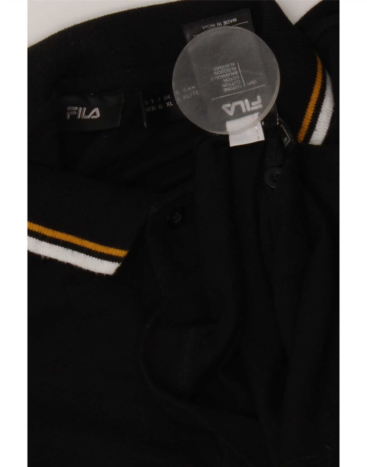 Camisa Polo Masculina Fila XL Algodão Preto