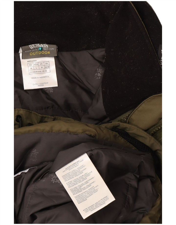 Jaqueta corta-vento masculina JACK WOLFSKIN UK 36/38 médio cáqui colorblock