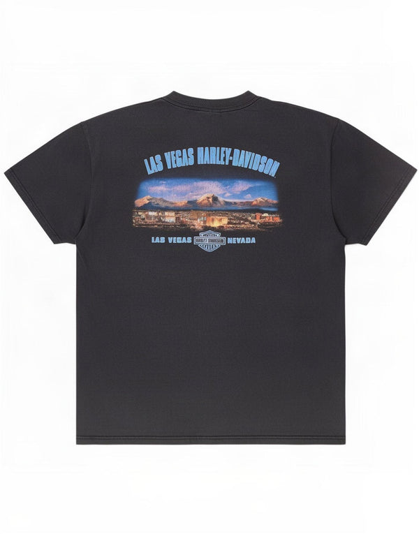 Camiseta masculina Harley Davidson Las Vegas Graphic Top XL algodão preto